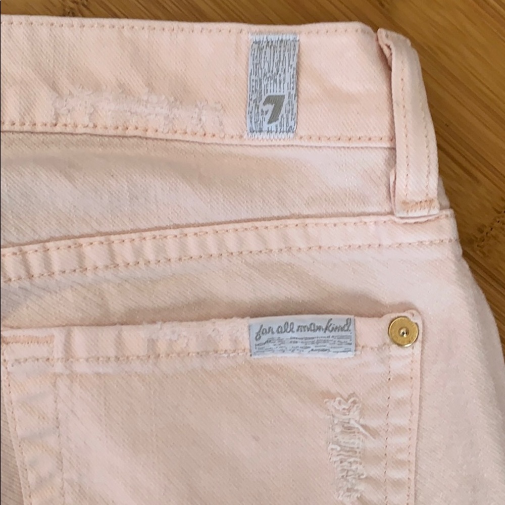 7 For All Mankind blush distressed jeans